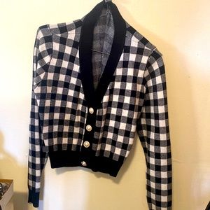 Plaid Cropped Cardigan